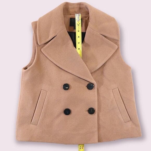 Intermix Double Breasted Tan Camel Vest Wool + Cashmere - Picture 3 of 6